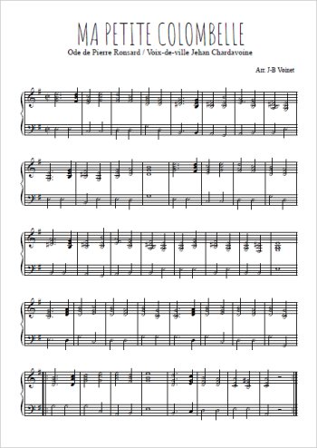 Téléchargez l'arrangement pour piano de la partition de Ma petite Colombelle en PDF